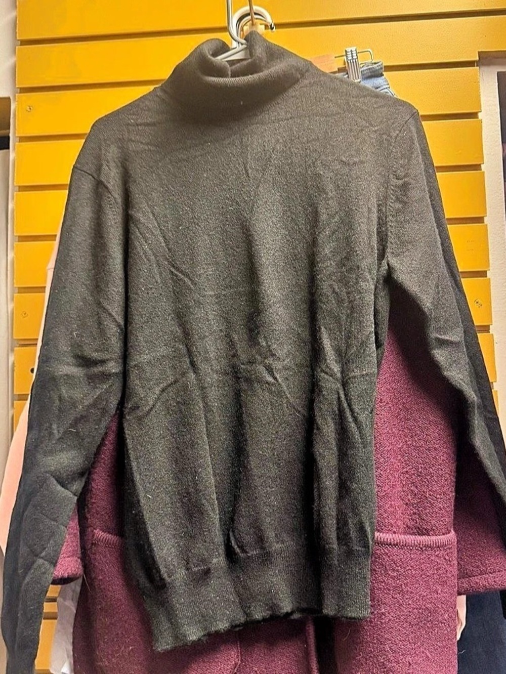 Williams Cashmere 100% Pure Cashmere Black Turtleneck Pullover Sweater Size Md